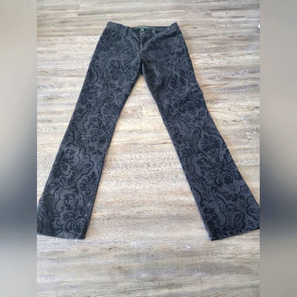 Ralph Lauren Black Damask Jeans Size 4